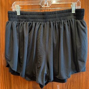 Everyday Black Athletic Shorts with Elastic Waist